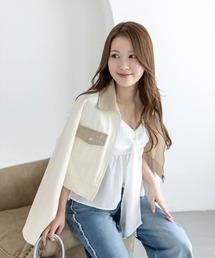 clear（クリア）の「レザー切替キャンバスジャケット［大人 カジュアル 着回し力抜群］≪新作≫（その他アウター）」