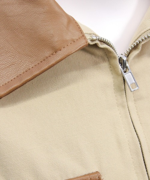 clear（クリア）の「レザー切替キャンバスジャケット［大人 カジュアル ］（その他アウター・レディース・ベージュ/アイボリー・F）」の18枚目の写真