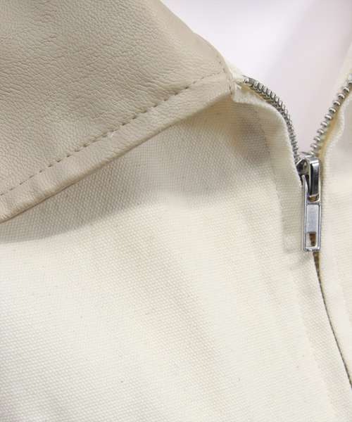 clear（クリア）の「レザー切替キャンバスジャケット［大人 カジュアル ］（その他アウター・レディース・ベージュ/アイボリー・F）」の19枚目の写真