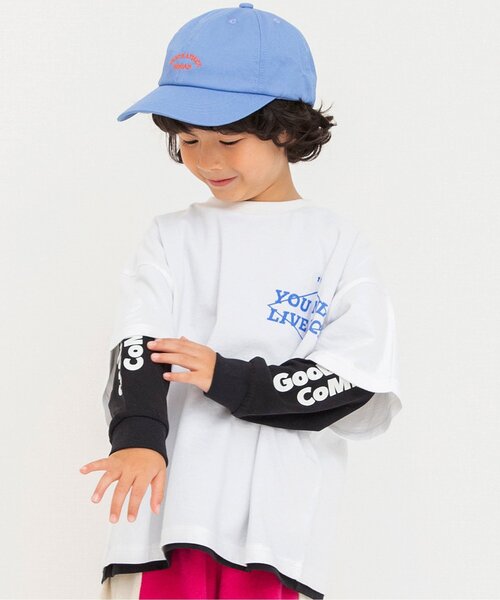 BREEZE（ブリーズ）の「2Pセット レイヤードTシャツ_ジュニア対応（Tシャツ/カットソー・キッズ・グリーン/レッド/ブラウン/ネイビー/オフホワイト/グレー・150/110/90/130/120/140/100）」の2枚目の写真