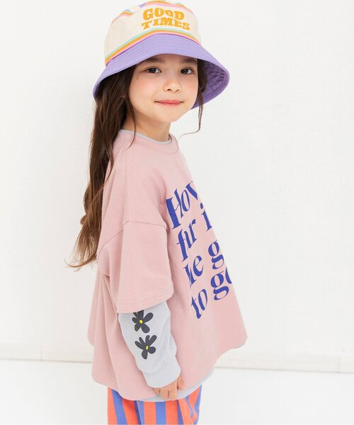 BREEZE（ブリーズ）の「2Pセット レイヤードTシャツ_ジュニア対応（Tシャツ/カットソー・キッズ・グリーン/レッド/ピンク/ネイビー/オフホワイト/グレー・150/110/90/130/120/140/100）」の5枚目の写真