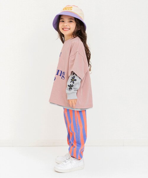 BREEZE（ブリーズ）の「2Pセット レイヤードTシャツ_ジュニア対応（Tシャツ/カットソー・キッズ・グリーン/レッド/ブラウン/ネイビー/オフホワイト/グレー・150/110/90/130/120/140/100）」の9枚目の写真