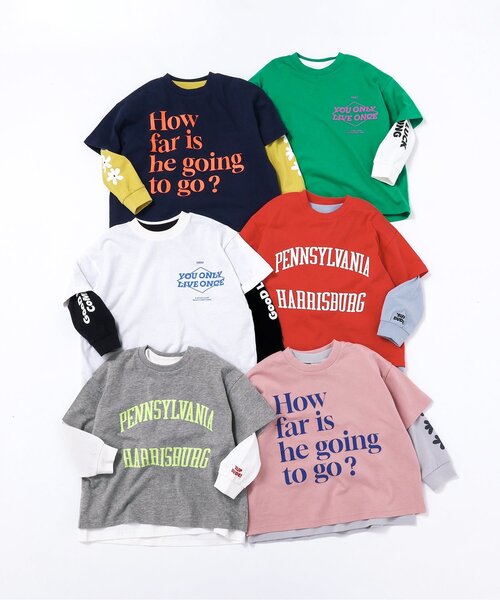 BREEZE（ブリーズ）の「2Pセット レイヤードTシャツ_ジュニア対応（Tシャツ/カットソー・キッズ・グリーン/レッド/ブラウン/ネイビー/オフホワイト/グレー・150/110/90/130/120/140/100）」の11枚目の写真