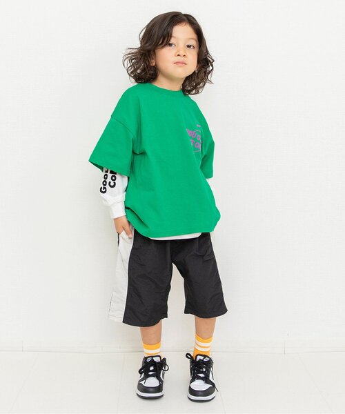 BREEZE（ブリーズ）の「2Pセット レイヤードTシャツ_ジュニア対応（Tシャツ/カットソー・キッズ・グリーン/レッド/ブラウン/ネイビー/オフホワイト/グレー・150/110/90/130/120/140/100）」の14枚目の写真