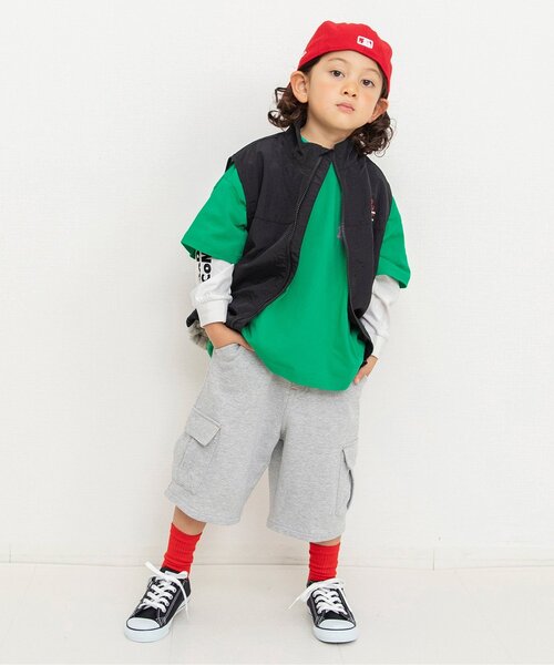 BREEZE（ブリーズ）の「2Pセット レイヤードTシャツ_ジュニア対応（Tシャツ/カットソー・キッズ・グリーン/レッド/ブラウン/ネイビー/オフホワイト/グレー・150/110/90/130/120/140/100）」の17枚目の写真