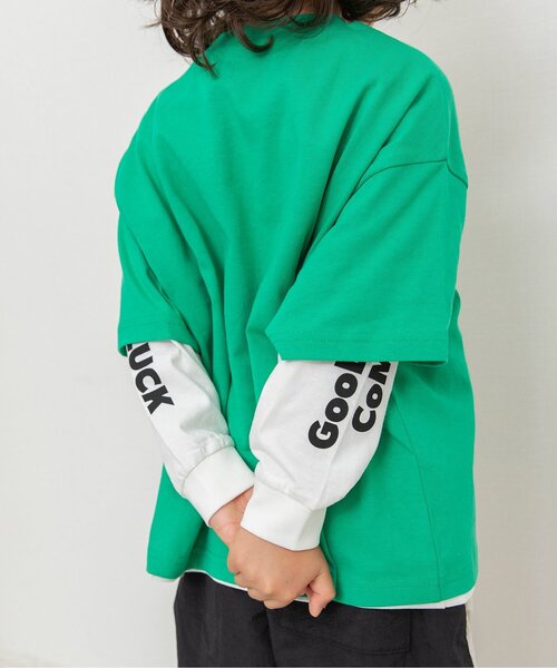 BREEZE（ブリーズ）の「2Pセット レイヤードTシャツ_ジュニア対応（Tシャツ/カットソー・キッズ・グリーン/レッド/ブラウン/ネイビー/オフホワイト/グレー・150/110/90/130/120/140/100）」の18枚目の写真