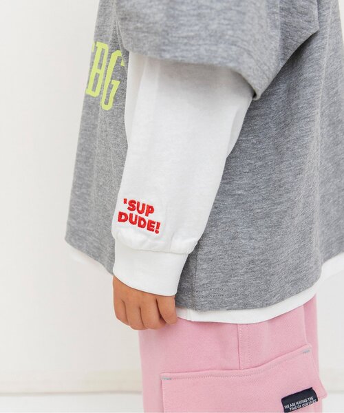 BREEZE（ブリーズ）の「2Pセット レイヤードTシャツ_ジュニア対応（Tシャツ/カットソー・キッズ・グリーン/レッド/ブラウン/ネイビー/オフホワイト/グレー・150/110/90/130/120/140/100）」の22枚目の写真