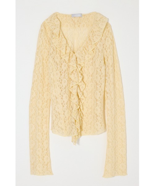 MOUSSY(マウジー)の「【26年SS新作】LACE RUFFLE トップス(シャツ/ブラウス・レディース・オフホワイト/ライトイエロー/ブルー/ブラック・FREE)」の7枚目の写真