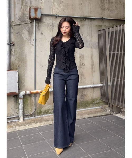 MOUSSY(マウジー)の「【26年SS新作】LACE RUFFLE トップス(シャツ/ブラウス・レディース・オフホワイト/ライトイエロー/ブルー/ブラック・FREE)」の20枚目の写真