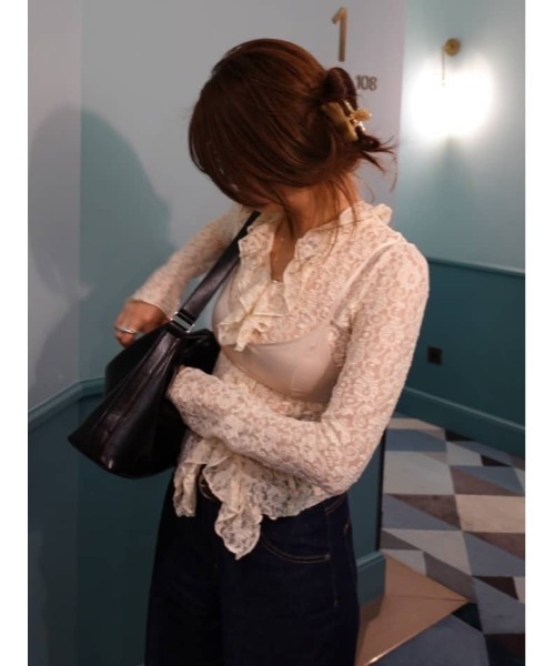 セール】【26年SS新作】LACE RUFFLE トップス（シャツ/ブラウス