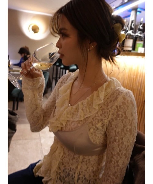 セール】【26年SS新作】LACE RUFFLE トップス（シャツ/ブラウス