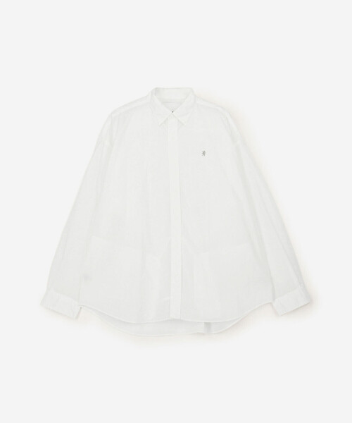 GYMPHLEX(ジムフレックス)の「Gymphlex | ナイロン ボタンダウンシャツジャケット MEN(シャツ/ブラウス・メンズ・チャコール/ホワイト・M/L)」の2枚目の写真