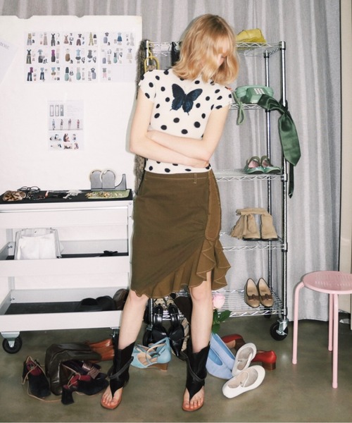 musubore（ムスボレ）の「pleated print tops 