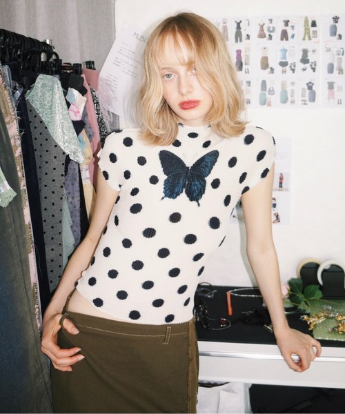 musubore（ムスボレ）の「pleated print tops 