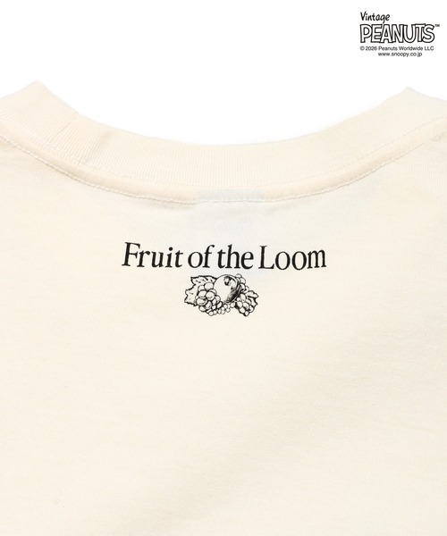FRUIT OF THE LOOM(フルーツオブザルーム)の「【FRUIT OF THE LOOM】FTL x PEANUTS16/-OE 天竺T シャツ1 / スヌーピーロゴ 半袖Tシャツ(Tシャツ/カットソー・メンズ・アイボリー/チャコールグレー・M/S/L)」の9枚目の写真