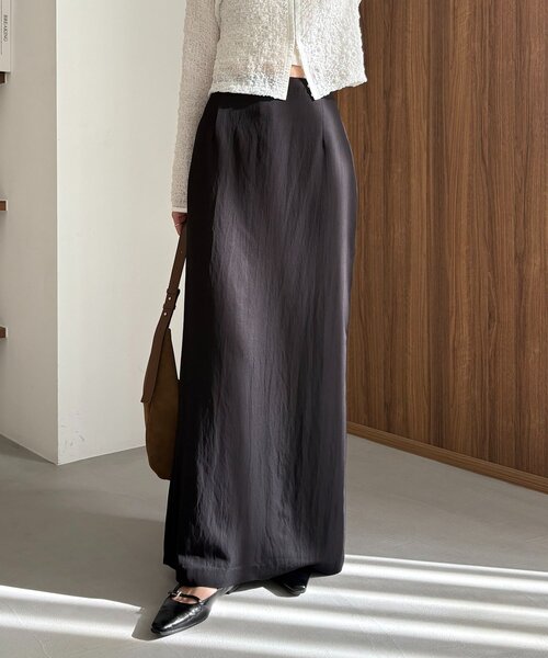 CAPRICIEUX LE'MAGE（カプリシューレマージュ）の「【mana企画】ドロストマキシスカート（スカート・レディース・ブラック/ホワイト系その他・PS/38/36）」の2枚目の写真