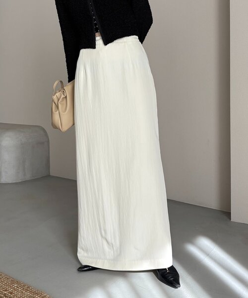 CAPRICIEUX LE'MAGE（カプリシューレマージュ）の「【mana企画】ドロストマキシスカート（スカート・レディース・ブラック/ホワイト系その他・PS/38/36）」の6枚目の写真