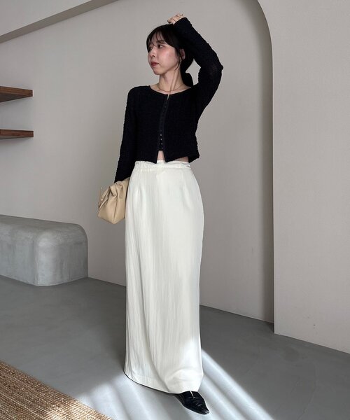 CAPRICIEUX LE'MAGE（カプリシューレマージュ）の「【mana企画】ドロストマキシスカート（スカート・レディース・ブラック/ホワイト系その他・PS/38/36）」の7枚目の写真