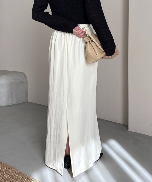 CAPRICIEUX LE'MAGE（カプリシューレマージュ）の「【mana企画】ドロストマキシスカート（スカート・レディース・ブラック/ホワイト系その他・PS/38/36）」の9枚目の写真