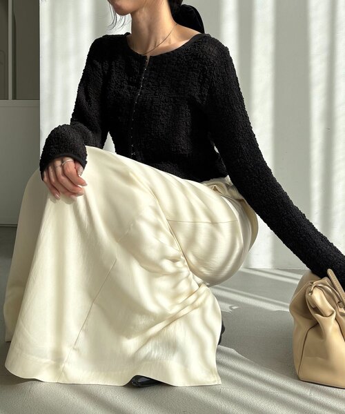 CAPRICIEUX LE'MAGE（カプリシューレマージュ）の「【mana企画】ドロストマキシスカート（スカート・レディース・ブラック/ホワイト系その他・PS/38/36）」の11枚目の写真