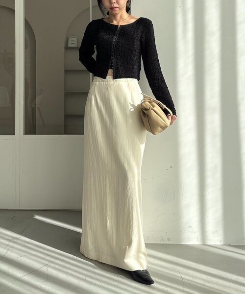 CAPRICIEUX LE'MAGE（カプリシューレマージュ）の「【mana企画】ドロストマキシスカート（スカート・レディース・ブラック/ホワイト系その他・PS/38/36）」の12枚目の写真