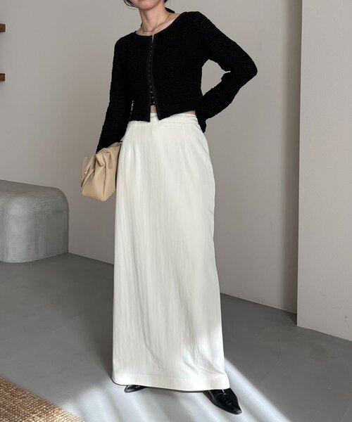 CAPRICIEUX LE'MAGE（カプリシューレマージュ）の「【mana企画】ドロストマキシスカート（スカート・レディース・ブラック/ホワイト系その他・PS/38/36）」の13枚目の写真