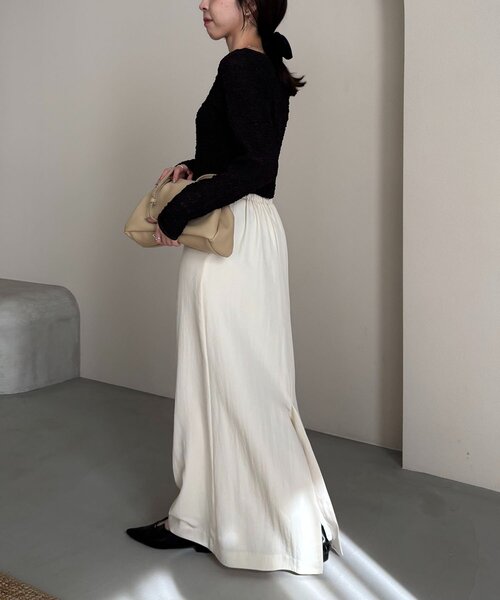 CAPRICIEUX LE'MAGE（カプリシューレマージュ）の「【mana企画】ドロストマキシスカート（スカート・レディース・ブラック/ホワイト系その他・PS/38/36）」の14枚目の写真