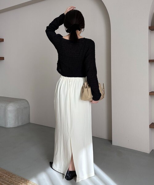 CAPRICIEUX LE'MAGE（カプリシューレマージュ）の「【mana企画】ドロストマキシスカート（スカート・レディース・ブラック/ホワイト系その他・PS/38/36）」の16枚目の写真