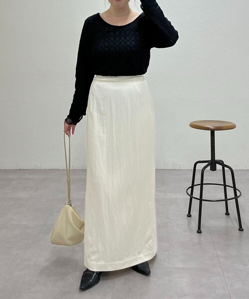 CAPRICIEUX LE'MAGE（カプリシューレマージュ）の「【mana企画】ドロストマキシスカート（スカート・レディース・ブラック/ホワイト系その他・PS/38/36）」の22枚目の写真