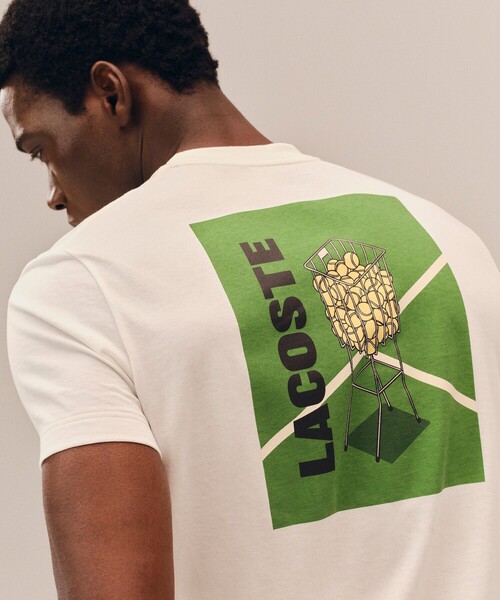 LACOSTE（ラコステ）の「ボールバスケットバックプリントウルトラドライTシャツ（Tシャツ/カットソー・メンズ・ホワイト・4/3/5）」の2枚目の写真