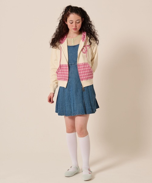 TINA：JOJUN（ティーナジョジュン）の「フロントジップ スタープリント パーカー TINA：JOJUN（パーカー・レディース・アイボリー/ネイビー・M）」の7枚目の写真