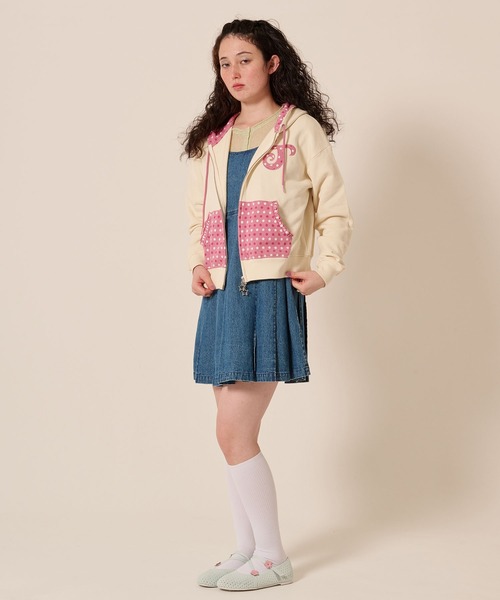 TINA：JOJUN（ティーナジョジュン）の「フロントジップ スタープリント パーカー TINA：JOJUN（パーカー・レディース・アイボリー/ネイビー・M）」の8枚目の写真