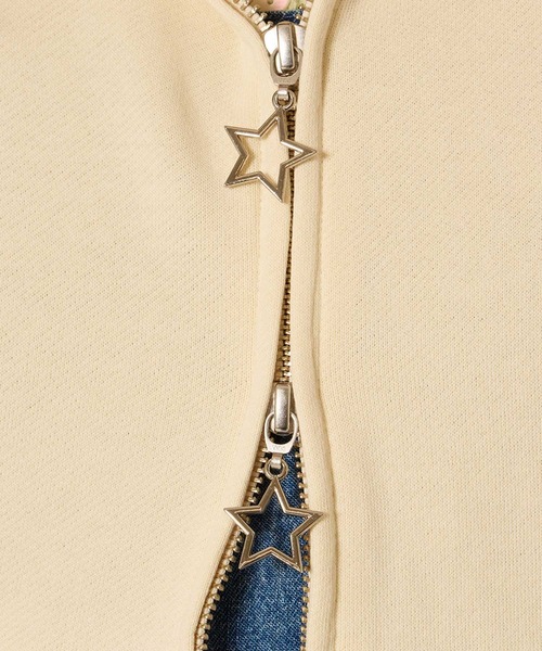 TINA：JOJUN（ティーナジョジュン）の「フロントジップ スタープリント パーカー TINA：JOJUN（パーカー・レディース・アイボリー/ネイビー・M）」の11枚目の写真