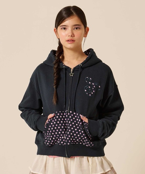 TINA：JOJUN（ティーナジョジュン）の「フロントジップ スタープリント パーカー TINA：JOJUN（パーカー・レディース・アイボリー/ネイビー・M）」の14枚目の写真