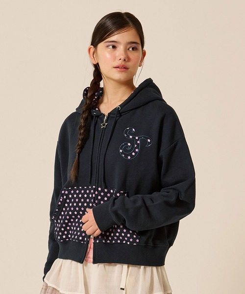 TINA：JOJUN（ティーナジョジュン）の「フロントジップ スタープリント パーカー TINA：JOJUN（パーカー・レディース・アイボリー/ネイビー・M）」の15枚目の写真