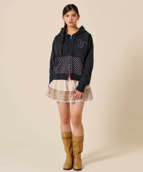 TINA：JOJUN（ティーナジョジュン）の「フロントジップ スタープリント パーカー TINA：JOJUN（パーカー・レディース・アイボリー/ネイビー・M）」の19枚目の写真