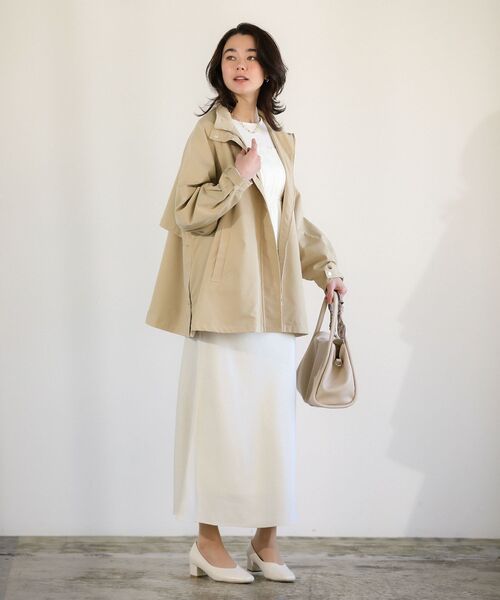 Green Parks(グリーンパークス)の「光沢サテンナロースカート(スカート・レディース・ブラック/アイボリー/チャコールグレー・FREE)」の14枚目の写真