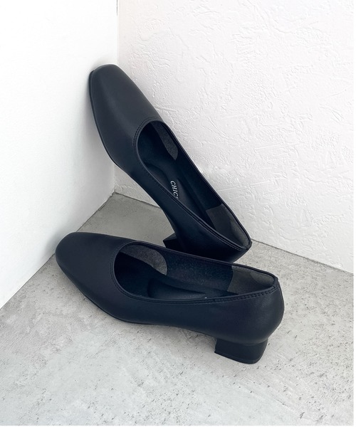 enchanted（エンチャンテッド）の「CHICSLICK 晴雨兼用3Dインソールスクエアトゥ2.5cmパンプス（パンプス・レディース・ブラック・22.5/25/24.5/24/23.5/23）」の4枚目の写真