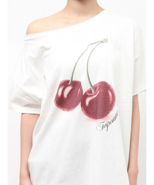 jouetie(ジュエティ)の「チェリーワンショルルーズTシャツ(Tシャツ/カットソー・レディース・ブラック/レッド/オフホワイト・MEDIUM)」の12枚目の写真
