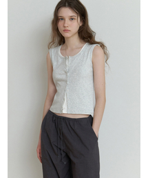 Nap button sleeveless (melange gray)