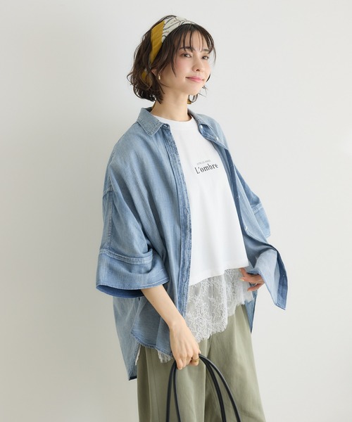 KATHARINE ROSS(キャサリンロス)の「【KATHARINE ROSS】シアーデニムドルマンシャツ(シャツ/ブラウス・レディース・ネイビー/ライトブルー・FREE)」の12枚目の写真