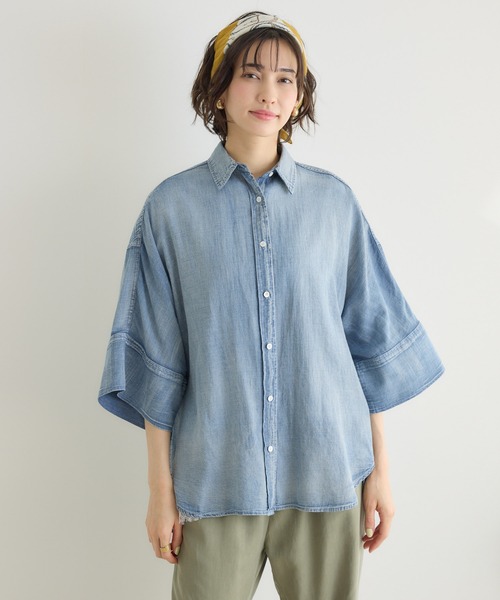 KATHARINE ROSS(キャサリンロス)の「【KATHARINE ROSS】シアーデニムドルマンシャツ(シャツ/ブラウス・レディース・ネイビー/ライトブルー・FREE)」の13枚目の写真