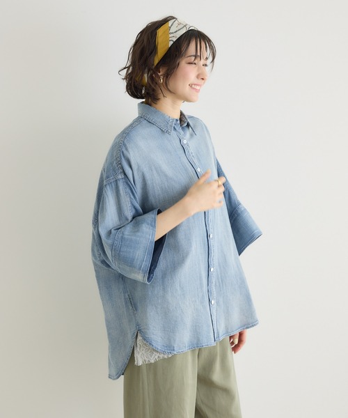 KATHARINE ROSS(キャサリンロス)の「【KATHARINE ROSS】シアーデニムドルマンシャツ(シャツ/ブラウス・レディース・ネイビー/ライトブルー・FREE)」の15枚目の写真