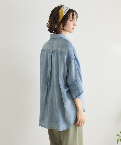 KATHARINE ROSS(キャサリンロス)の「【KATHARINE ROSS】シアーデニムドルマンシャツ(シャツ/ブラウス・レディース・ネイビー/ライトブルー・FREE)」の16枚目の写真