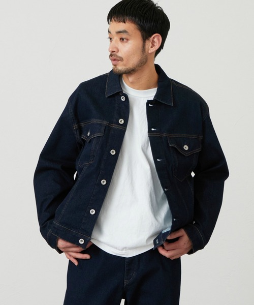 EDWIN(エドウィン)の「EDWIN エドウィン ジャージーズ デニムジャケット Gジャン ストレッチ セットアップ(デニムジャケット・メンズ・ブルー/インディゴブルー/ダークインディゴブルー・SMALL/MEDIUM/LARGE/X-LARGE)」の4枚目の写真