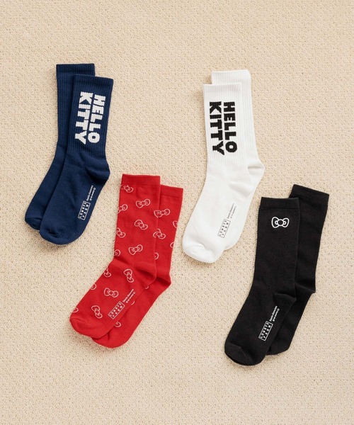 Me%（ミィパーセント）の「【HELLO KITTY】2Pソックス　635208（ソックス/靴下・レディース・レッド/ブラック・FREE）」の3枚目の写真