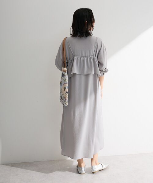 Green　Parks（グリーンパークス）の「SET2点フリルビスチェ＋シャツワンピース（シャツワンピース・レディース・ライトカーキ/ブラック/グレー・FREE）」の22枚目の写真