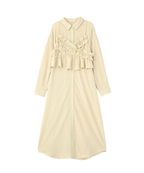 Green　Parks（グリーンパークス）の「SET2点フリルビスチェ＋シャツワンピース（シャツワンピース・レディース・ライトカーキ/ブラック/グレー・FREE）」の21枚目の写真
