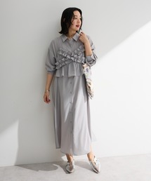 Green Parks（グリーンパークス）の「SET2点フリルビスチェ＋シャツワンピース（シャツワンピース）」