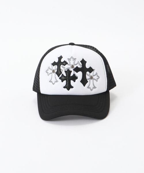 SUPPLIER（サプライヤー）の「SUPPLIER / サプライヤー Multiple Cross Mesh Cap（キャップ・メンズ・ブラック/ピンク・FREE）」の3枚目の写真